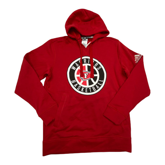 NWT Adidas Mens Red WARRIORS Basketball Hooded Sweatshirt Size Medium - Picture 1 of 5